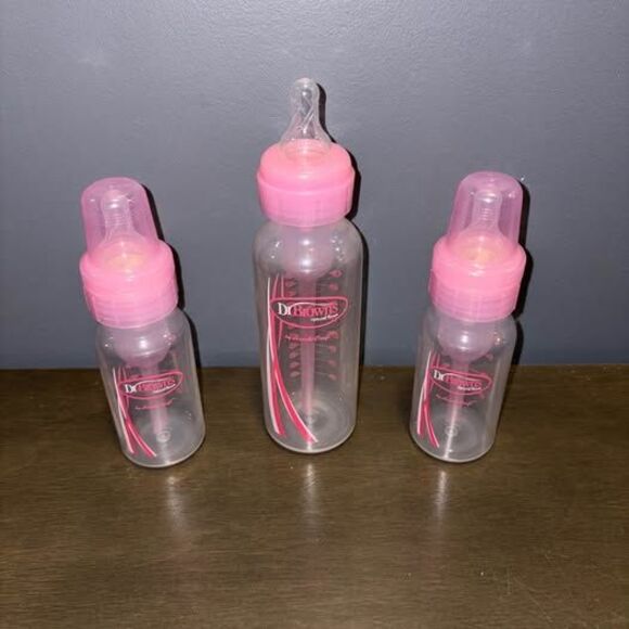 Dr. Brown’s Natural Flow Options Anti-Colic Baby Bottles PINK 4oz 8oz - Picture 2 of 5